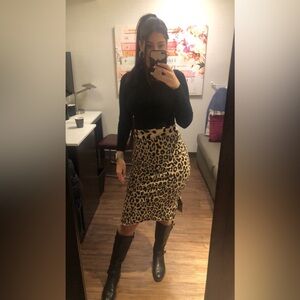 Cheetah knee length skirt